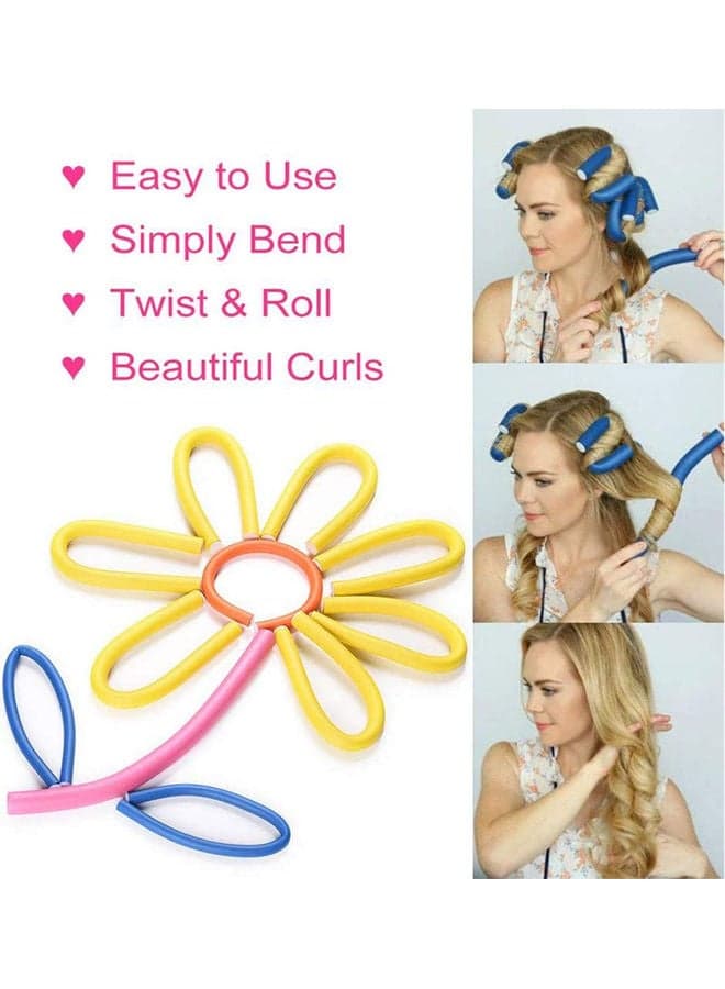 10-Piece Hair Curlers Roll Stick Set Blue 80grams Hair Rollers (٣)