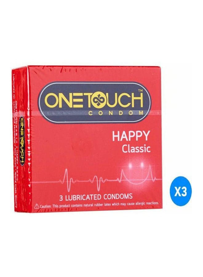3-Pieces Happy Condom Pack Of 3 Family Planning & Contraceptives