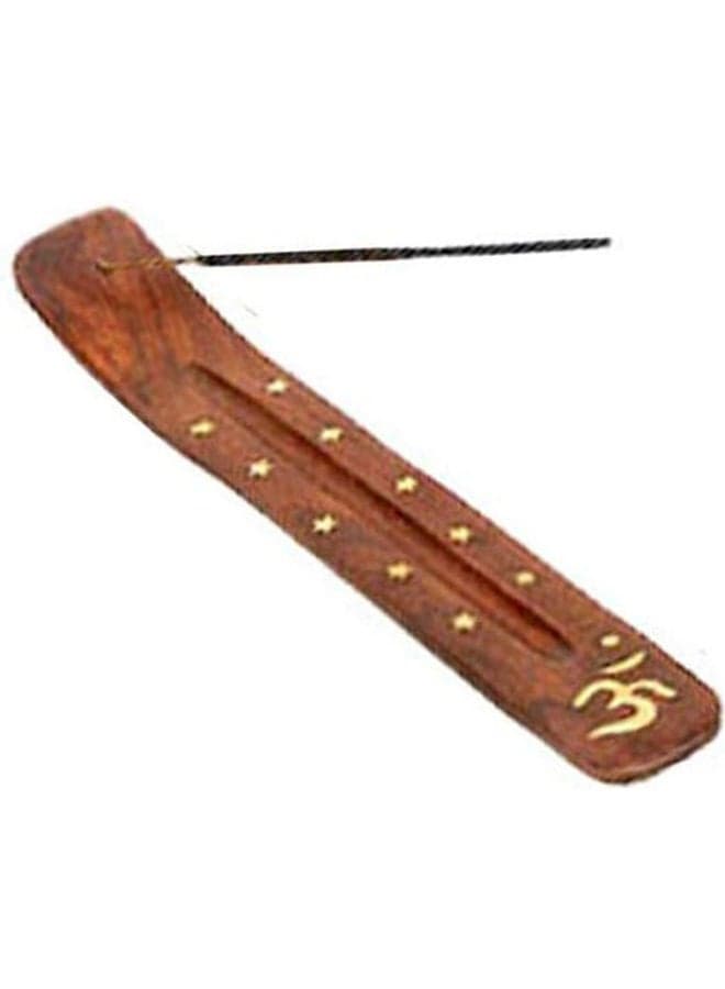 Wooden Holder For Incense Sticks Brown/Gold