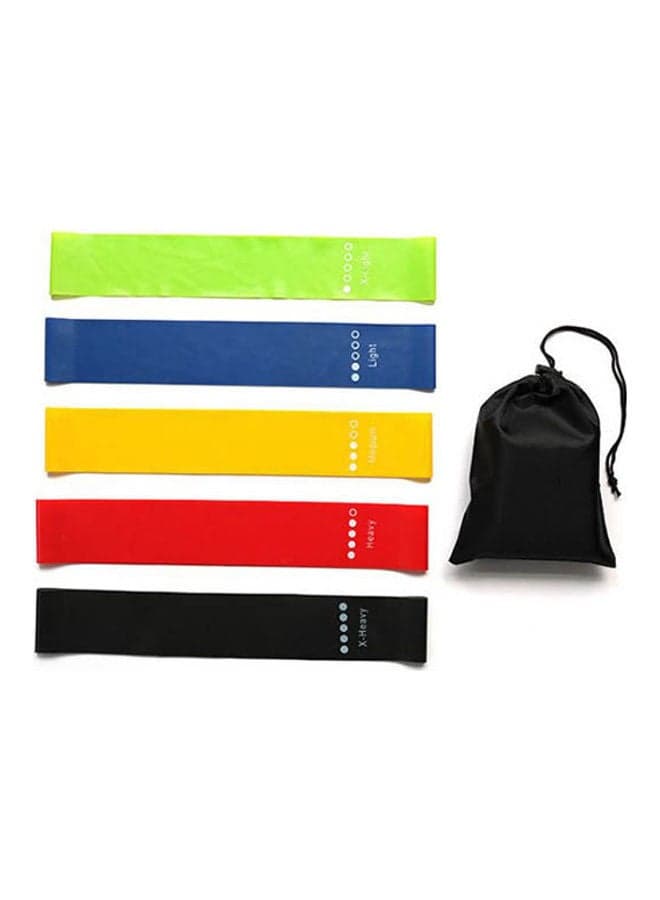 Resistance Bands Set Of 5 Exercise Loops Workout Bands Fit Home Fitness Yoga Physical Therapy With Carry Bag 9inch Football