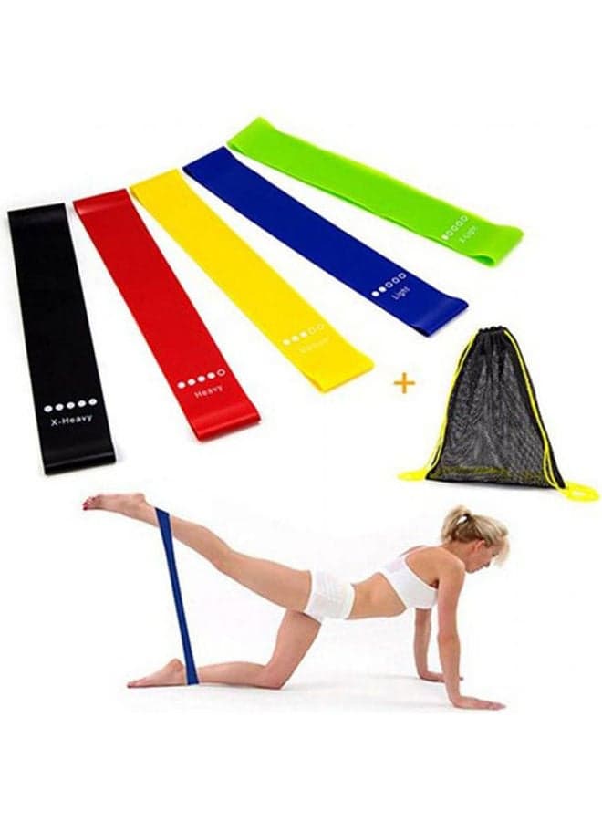 Resistance Bands Exercise Bands For Woman Yoga Resistance Loop Bands For Legs And Butt Workout Bands For Home Gym Fitness 5 Set With Bag Exercise & Fitness Accessories