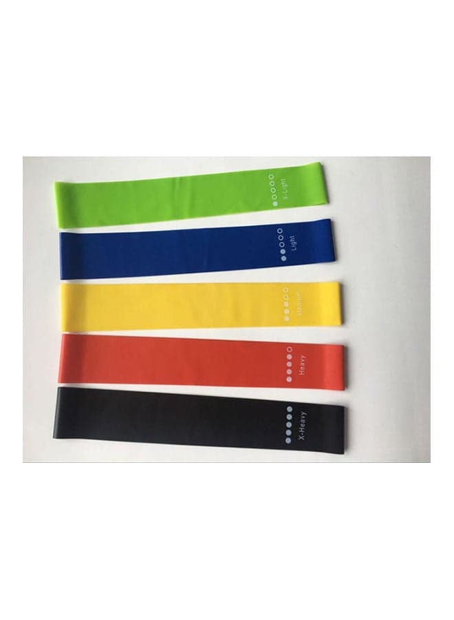 Resistance Bands Set Of 5 Exercise Loops 9 Inch Workout Fit Home Fitness Yoga Physical Therapy With Carry Bag 10-50Lbs 13*17cm Fitness & Strength Training