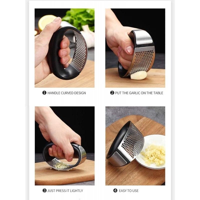 Multi-Function Manual Garlic Presser Black/Silver Graters (6)