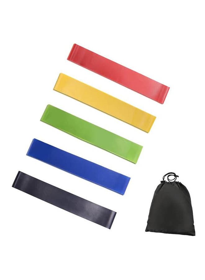 Resistance Loop Exercise Bands Fitness Bands 5x for Yoga Rehab Crossfit Strength Training Pilates Calisthenics Set of 5