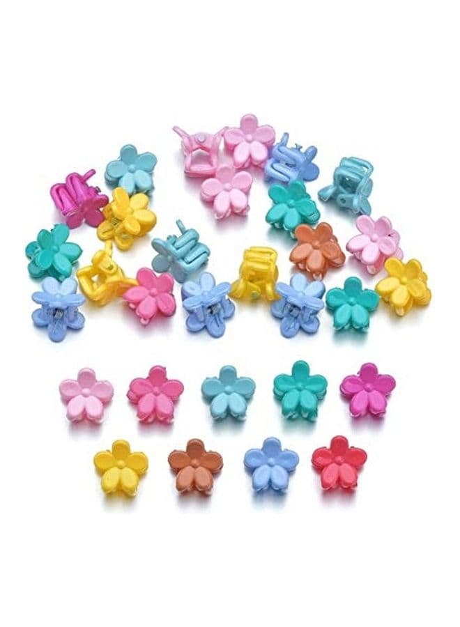 30-Piece Beautiful Pastel Mini Flower Hair Claw Clips Multicolour Styling Accessories