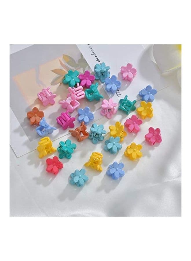 30-Piece Beautiful Pastel Mini Flower Hair Claw Clips Multicolour (4)
