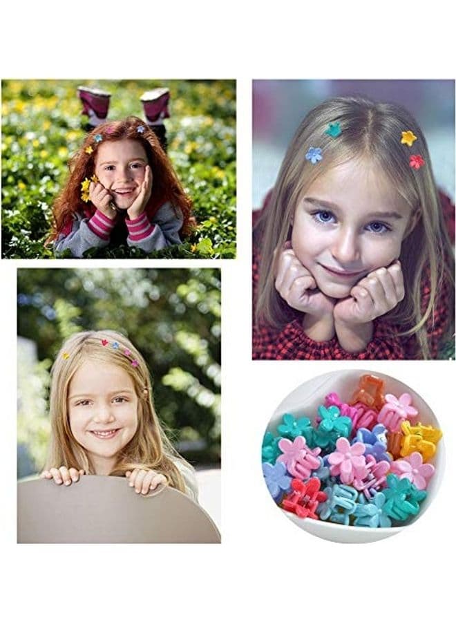 30-Piece Beautiful Pastel Mini Flower Hair Claw Clips Multicolour (5)