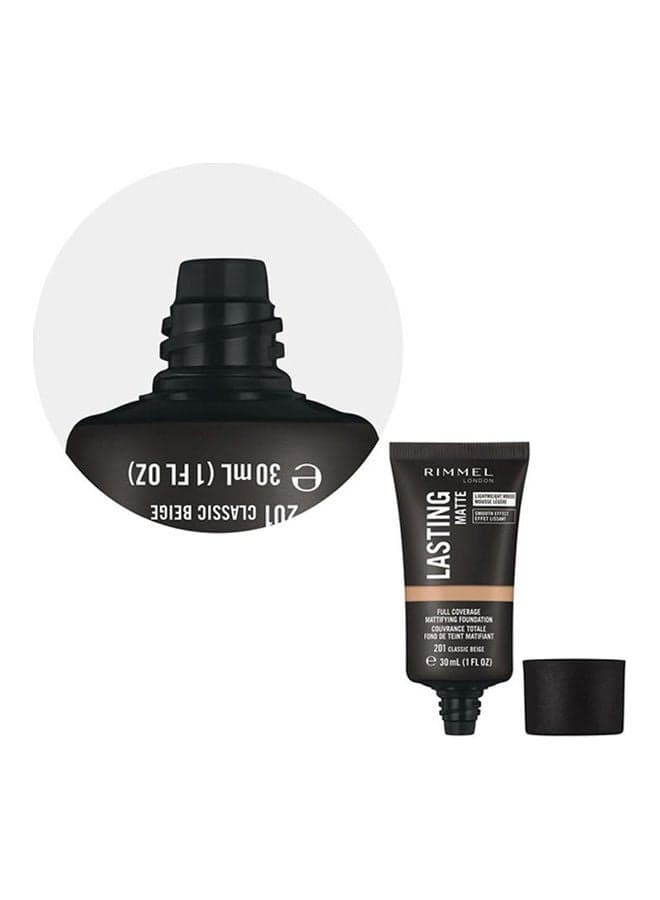 Lasting Matte Foundation – 201 –Classic Beige (٣)