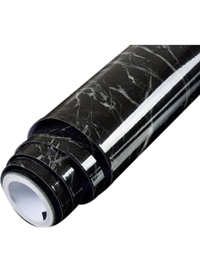 Marble Pattern Water-resistant Wall Sticker Black Wallpaper