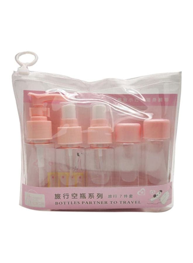 Pack Of 7 Portable Travel Size Empty Bottle Set Multicolour 10x8x2cm Spray Bottles