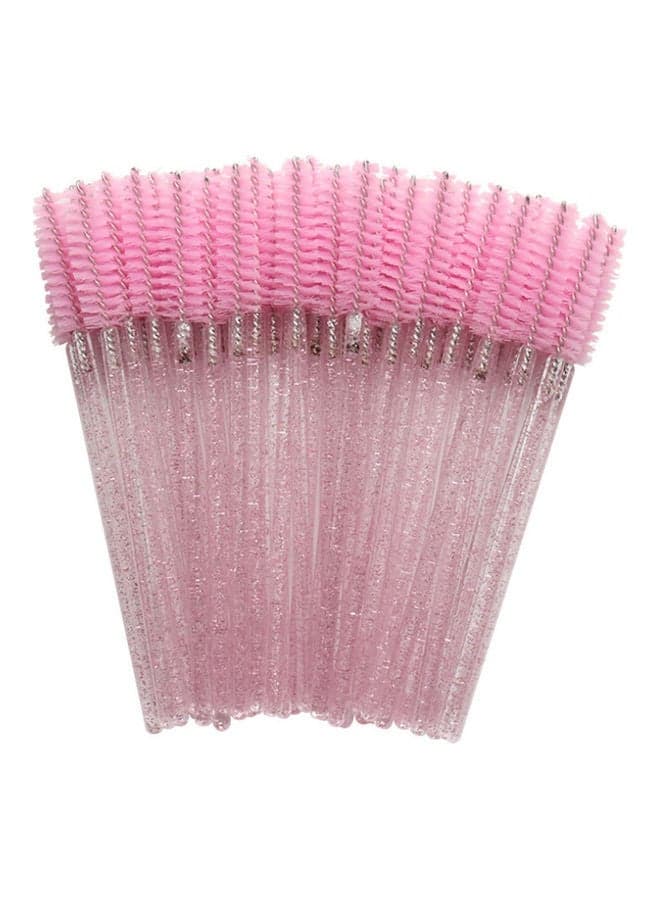 50-Piece Disposable Eyelash Mascara Brush Set Pink