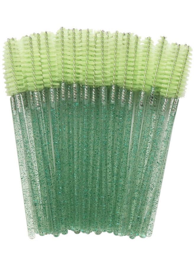 50-Piece Disposable Eyelash Brush Makeup Kit Green Brush Sets