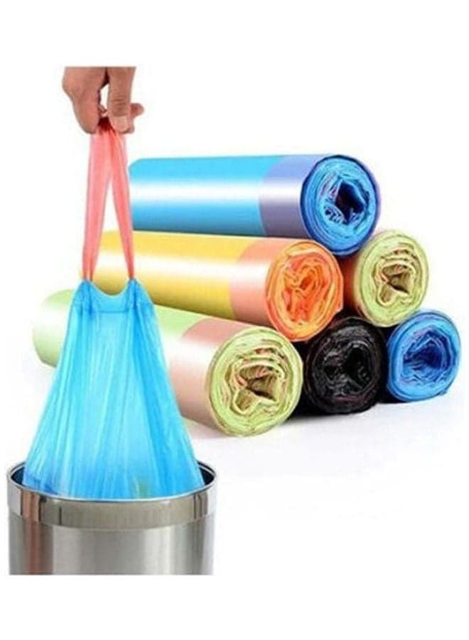 Trash Bags With Double Handle  Roll (15 Bags) Multicolour 45X50cm Garbage Bins