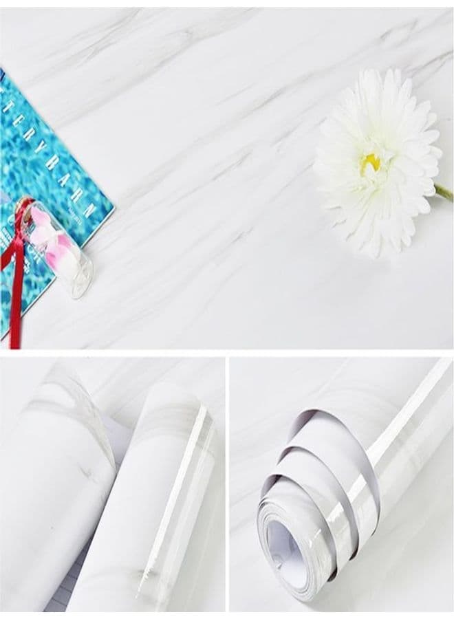 Marbled Design Waterproof Self-Adhesive Wall Sticker White One Size Wall Stickers & Murals (٣)