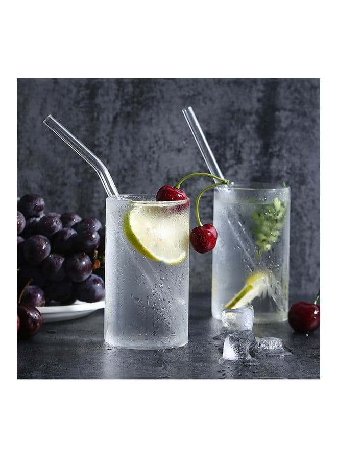 4- Reusable  Stainless Steel Drinking Straws Silver 20cm Kitchen Accessories (٤)