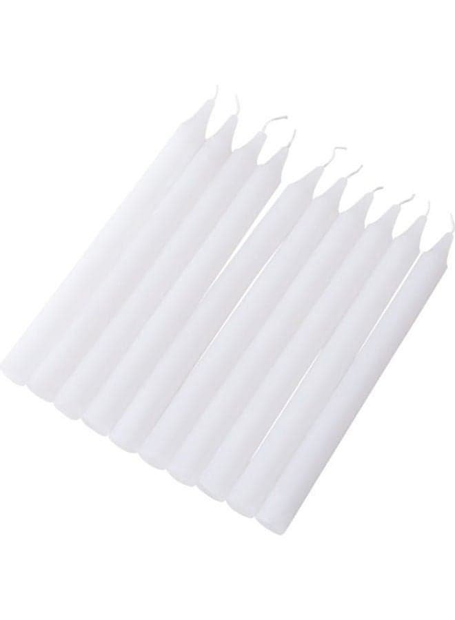 10-Piece Unscented Straight Taper Candle White Candle Lanterns