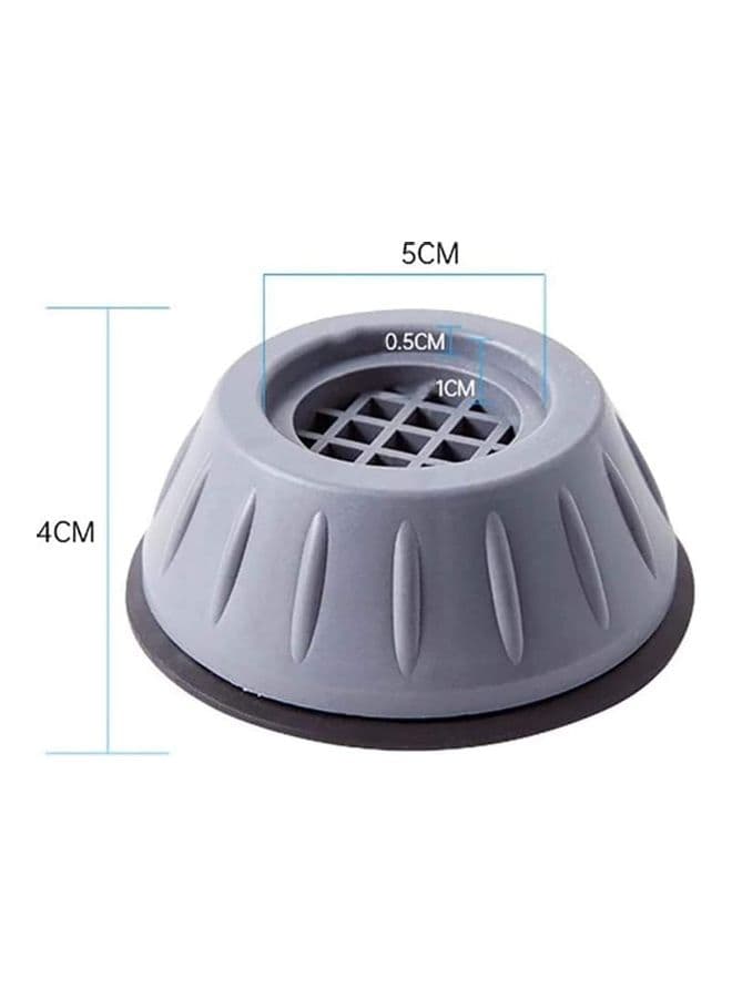 4-Piece Washing Machine Foot Pads Grey 4 x 5cm (٦)
