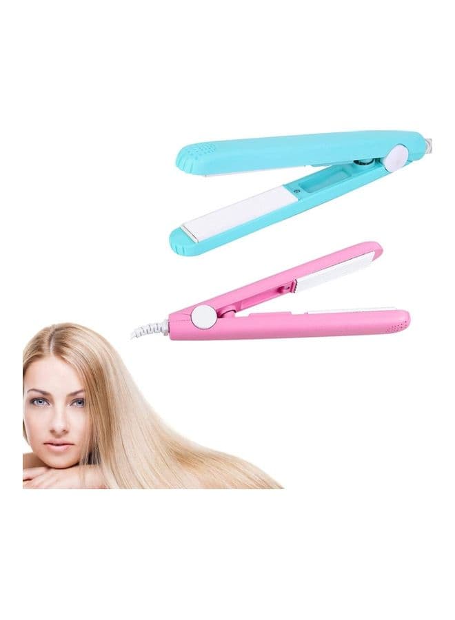 2 in 1 Ceramic Mini Hair Curler And Straightener Multicolour