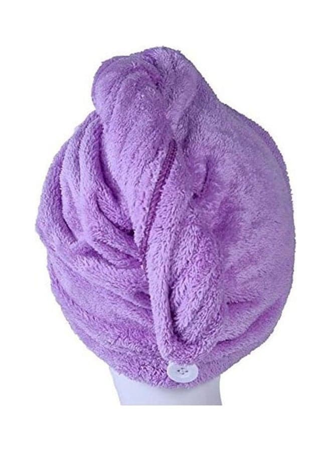 Ultra Absorbent Hair Drying Towel Purple Hair Clips