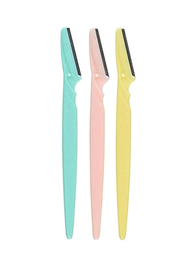 3-Piece Face And Eyebrow Hair Removal Safety Razor Multicolour Women's Razors & Blades