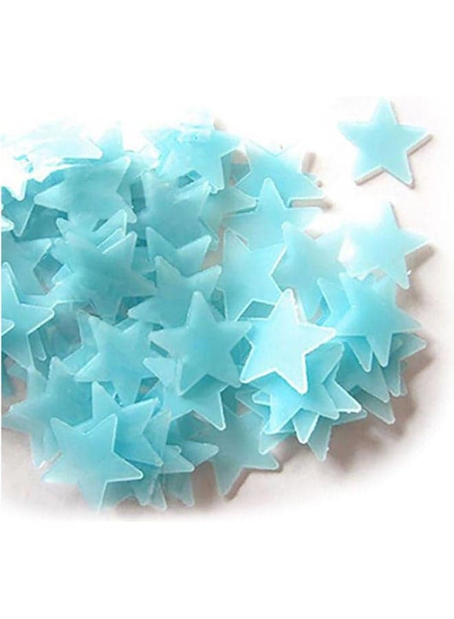 100-Piece Bedroom Fluorescent 3D Glow Luminous Stars Wall Stickers Lake Lake Blue Wall Stickers & Murals