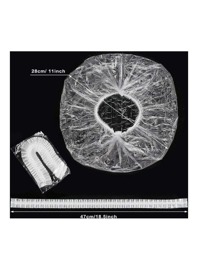 100-Piece Disposable Shower Caps Set Clear 8 x 6 x 2inch (3)