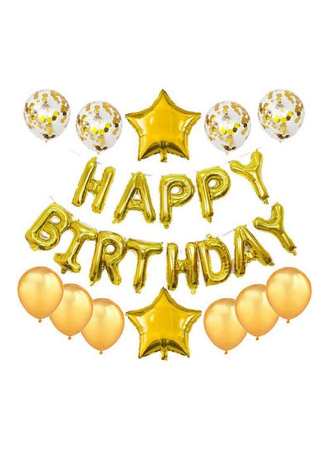 25-Piece Inflatable Happy Birthday Balloon Foil Set