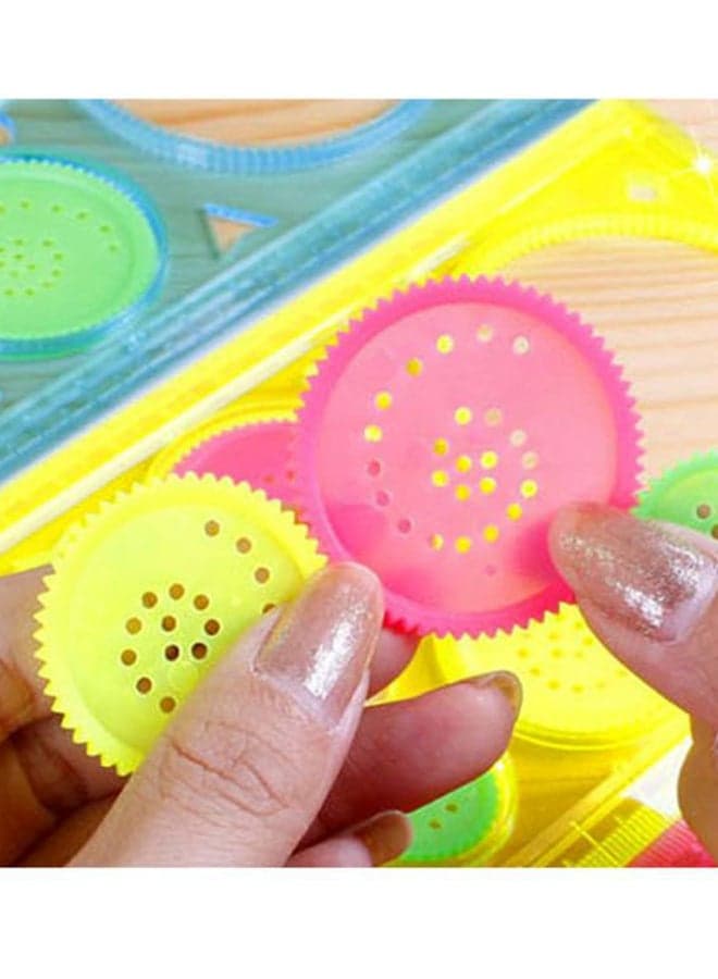 1Pc Spirograph Geometric Ruler Drafting Tool Stationery for Students Drawing Green/Pink/Blue Writing & Correction Supplies (4)