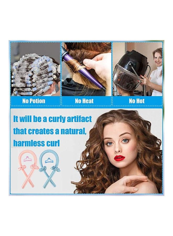 Headband Hair Curlers Hair Styling Tools Blue Styling Accessories (٣)