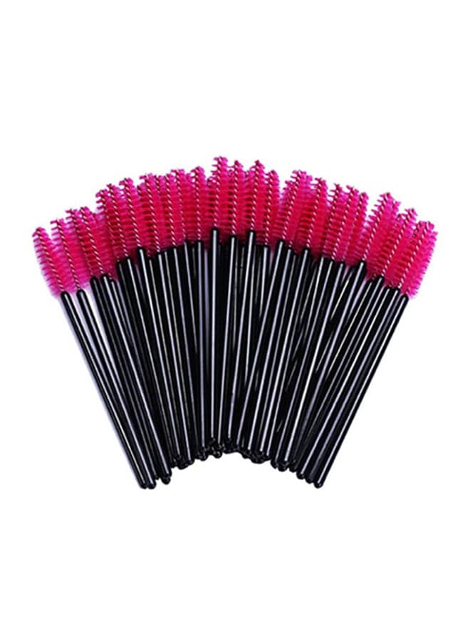 50-Piece Eyelash And Eyebrow Brush Set Black/Red Eye Brushes