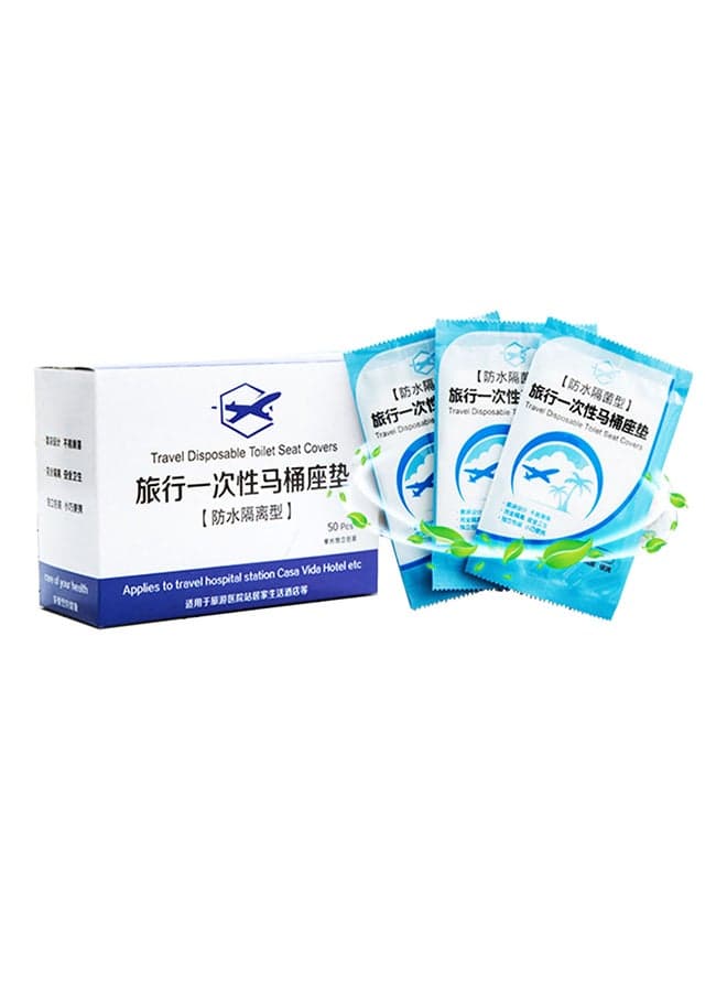 50-Piece Travel Disposable Toilet Seat Covers Clear 40x48cm Toilet Lid & Tank Covers