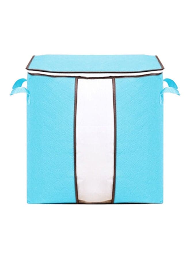 Non Woven Fabric Folding Stackable Blanket Storage Bag Blue Closet Systems