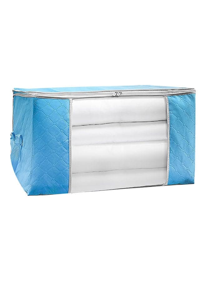 Non Woven Fabric Folding Stackable Blanket Storage Bag Blue/Clear Closet Systems
