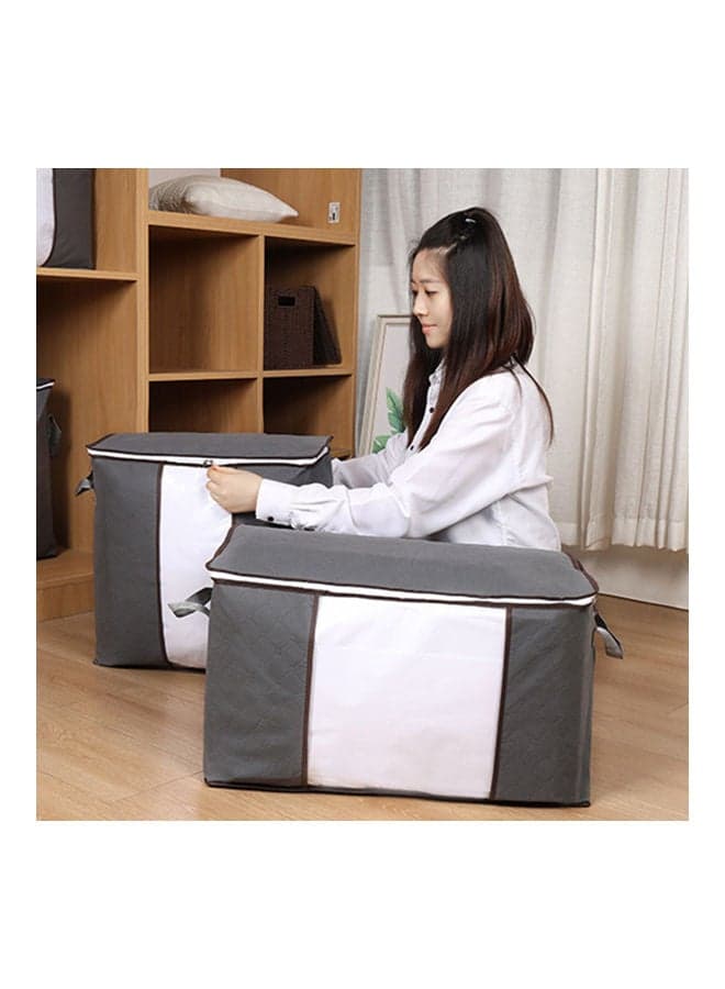 Non Woven Fabric Folding Blanket Storage Bag Grey Space Saver Bags (٥)