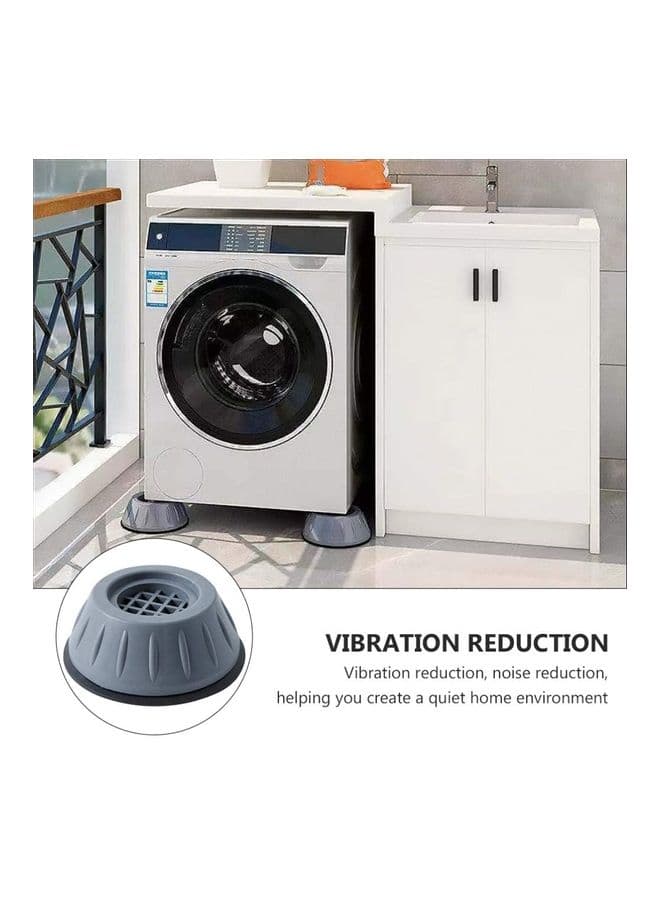 Set Of 4 Anti Vibration Washing Machine Pads Grey/Black 10.5cm (٦)