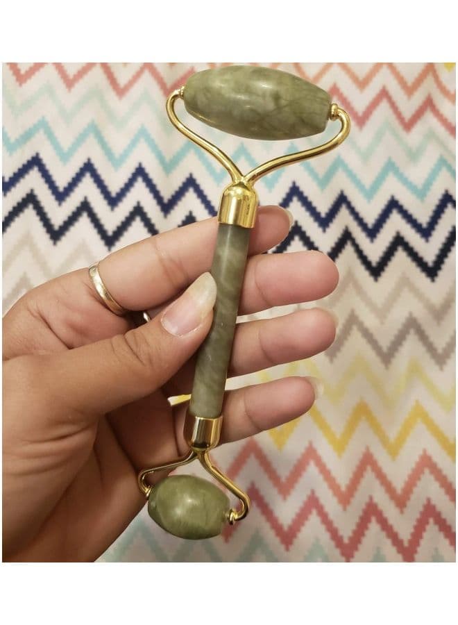 Jade Facial Skin Massager Roller Set Green Face Massagers & Rollers (٣)