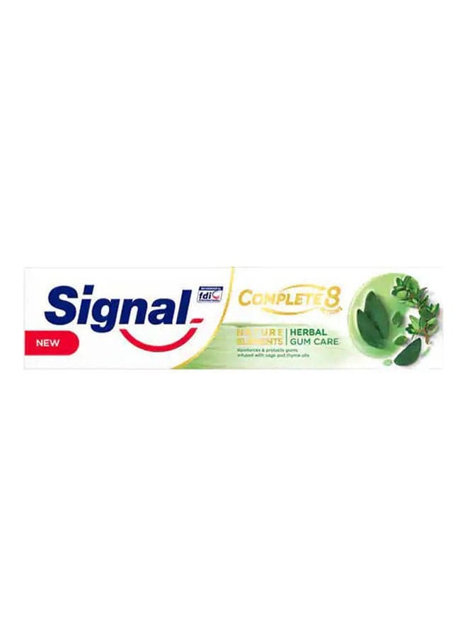 Signal Natural Complete 8 Toothpaste Herbal Gum Care White-Green 100ml Manual Toothbrushes