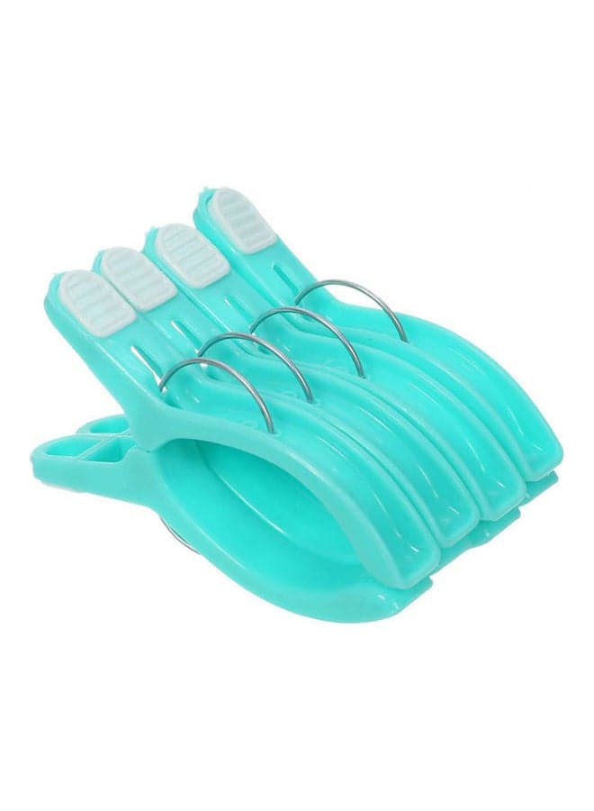 Plastic Blanket Laundry Pegs Set, 4 Pieces Blue