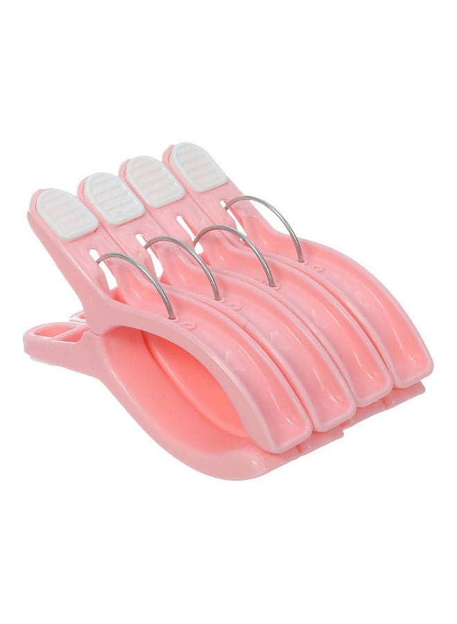 Plastic Blanket Laundry Pegs Set, 4 Pieces Pink