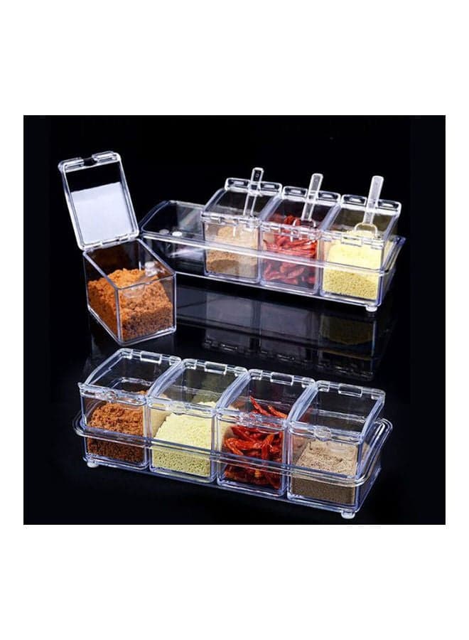 Acrylic Seasoning Set - 4 Pieces Clear 25.8x9x7.2cm (3)