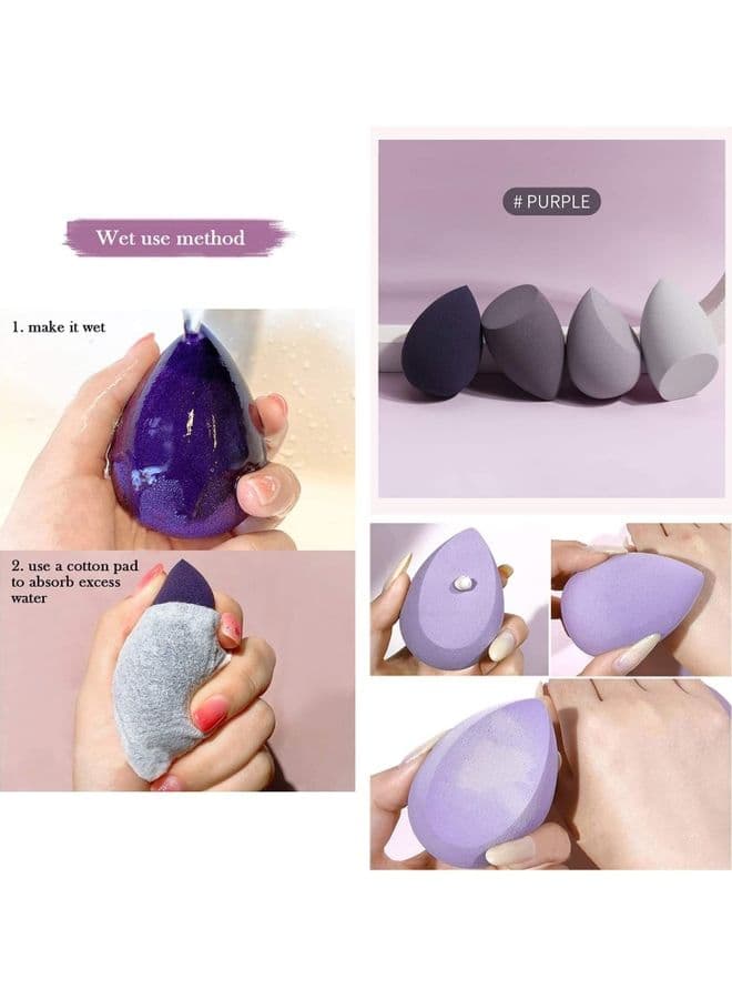 4-Piece Makeup Sponge Set Purple Make Up Sponges (٤)