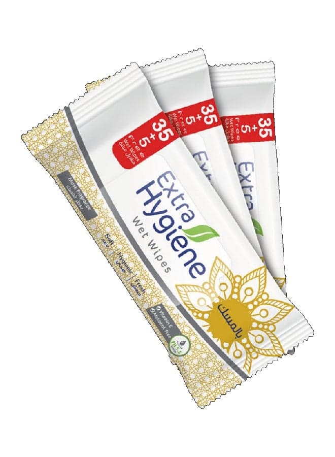 Hygiene Wet Wipes Musk Scent, (35+5 wipes) (3 packs) Multicolour