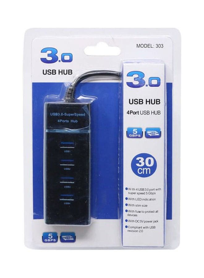 Usb Super Speed , 3.0 Hub , 4 Ports Black Networking Hubs