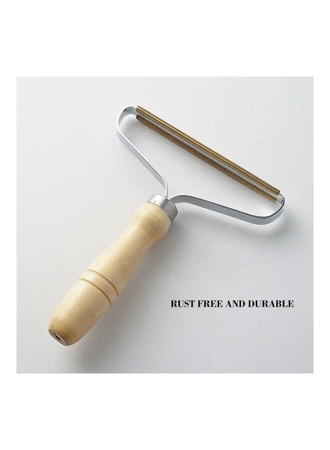 Wooden Fabric Clothes Lint Remover Beige/Silver Household Cleaning Supplies (٤)