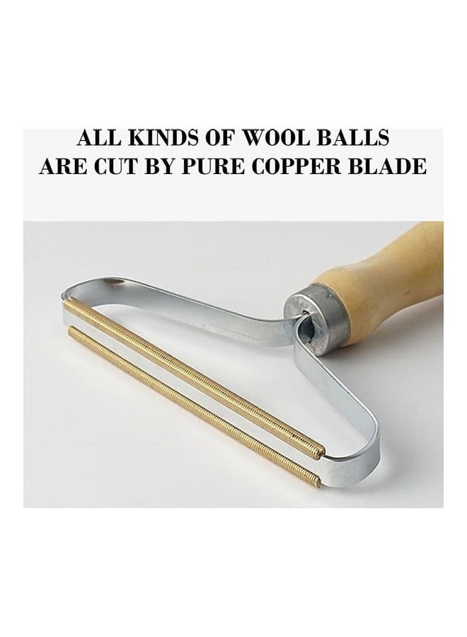 Wooden Fabric Clothes Lint Remover Beige/Silver Household Cleaning Supplies (٥)