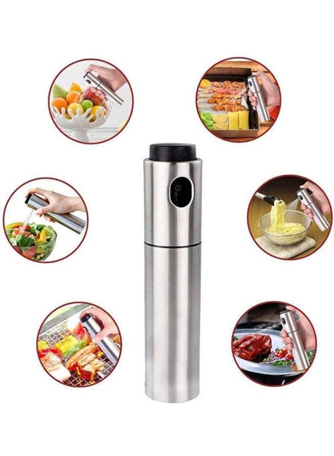 Stainless Steel Olive Oil Sprayer Vinegar Sprayer 2Pcs Silver 135ml Storage bottles (٣)