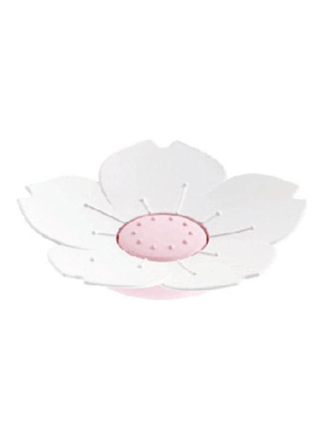Soap Box, Sakura Flower Shape Soap Dish Holder White Washroom Decorations White-Pink