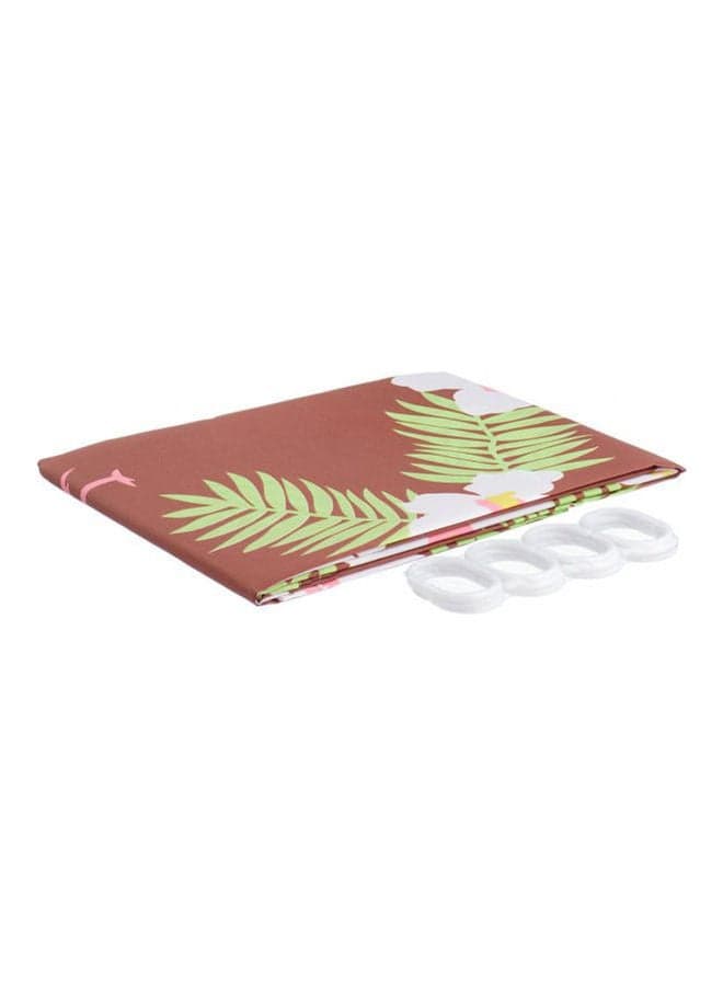 Flamingo Printed Waterproof Shower Curtain Multicolour 170 x 180cm