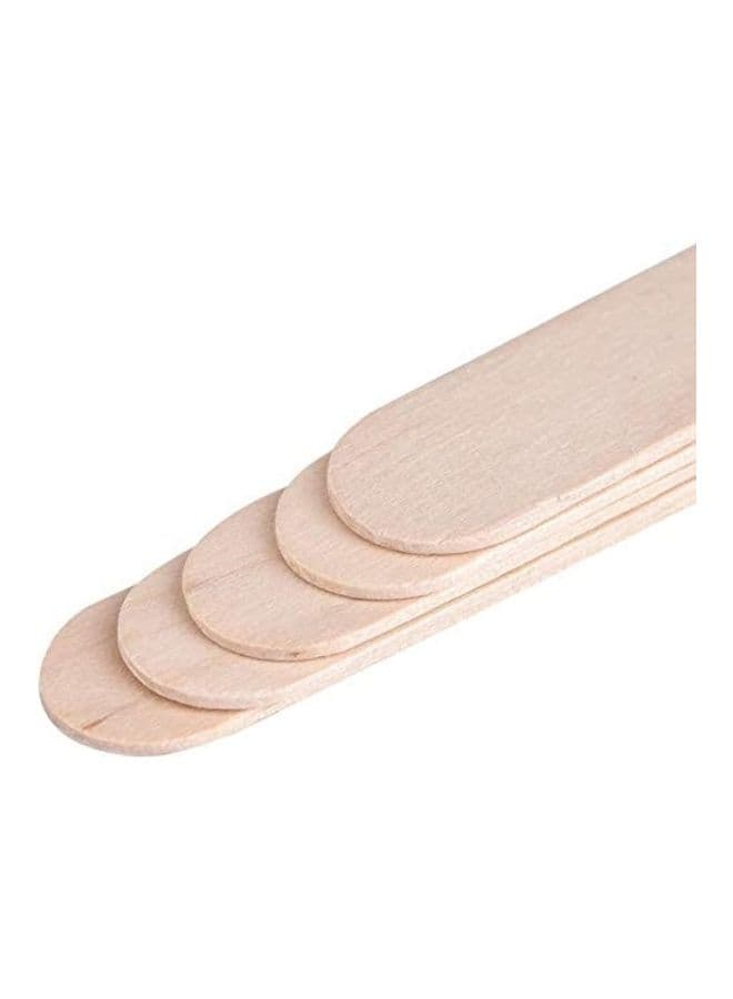 100-Piece Wooden Epilating Wax Applicator Set Beige Shaving Accessories (٥)