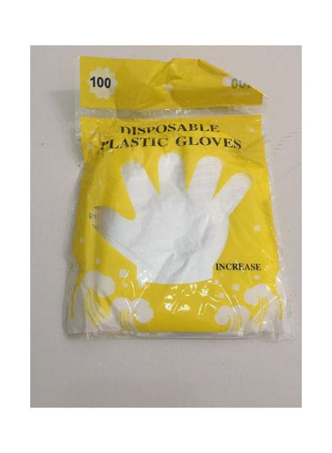 Nylon Transparent Gloves L Size 100 Gloves White Kitchen Accessories